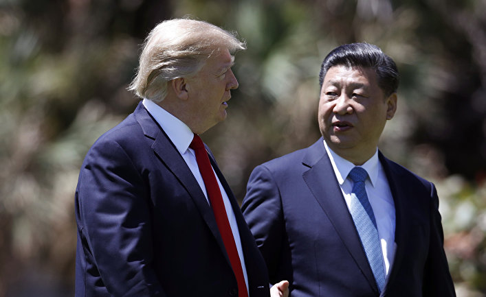 Дональд Трампа и Си Цзиньпин после встречи в Мар-а-Лаго