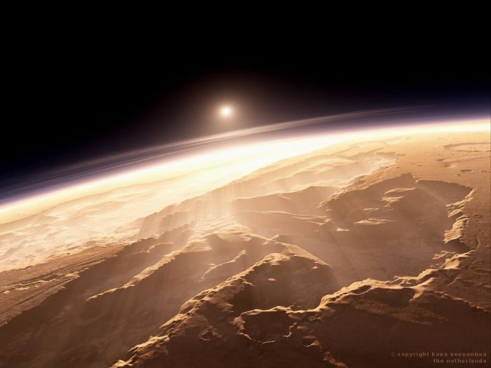 Так как на Марсе нет озонового слоя, то с каждым восходом солнца планета получает огромную дозу радиации. Восход солнца на Марсе