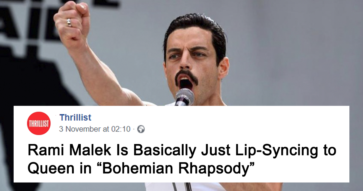 Popular Page Calls Out Rami Malek For Lip-Syncing In ‘Bohemian Rhapsody’, Gets Brilliantly Shut Down