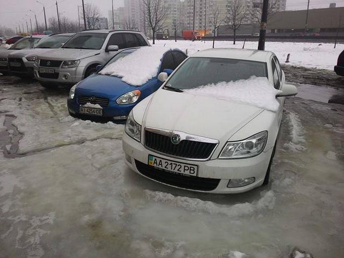 Жертвы погодных обстоятельств авто, киев, лед