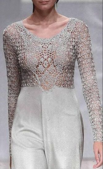 Crochet top as a top part of a dress top part