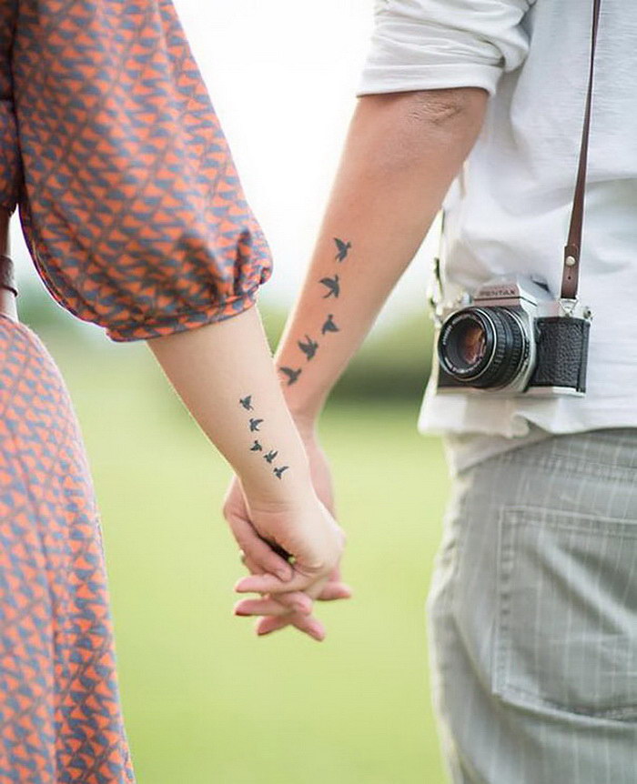 20 парных татуировок, которые навсегда останутся вместе с влюбленными