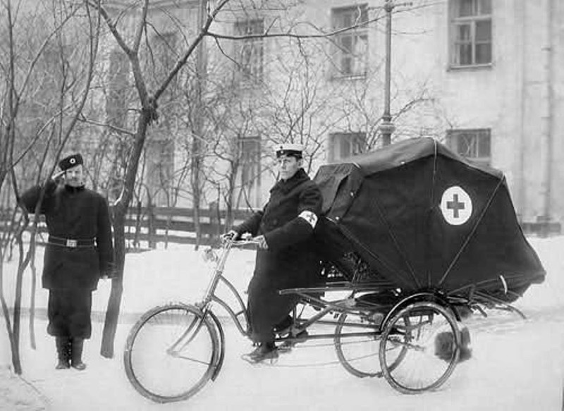 4. Велокарета скорой помощи, начало XX века. интересное, удивительные фотографии, фото