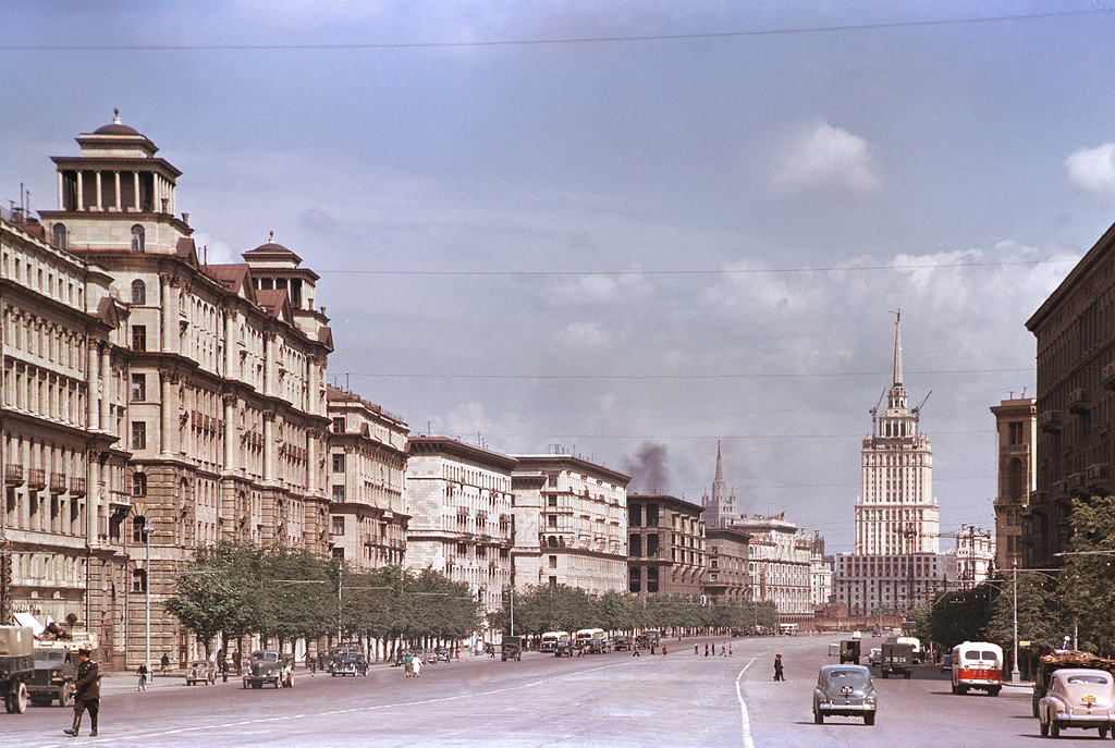 Москва, Кутузовский, 1956: Studebaker, Студебеккер, военная техника