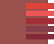 Сочетание коричневого цвета с красными оттенками