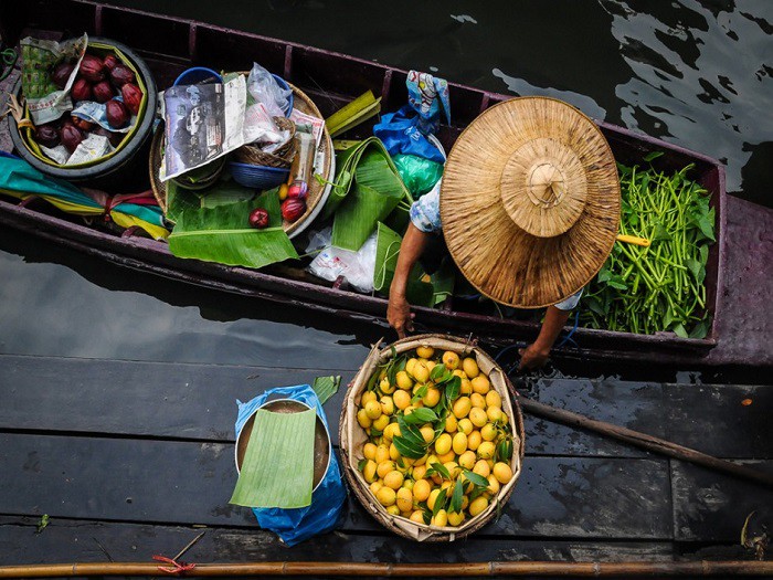 10. Плавучий рынок в Талинг Чан, Бангкок еда, плавучие рынки, факты