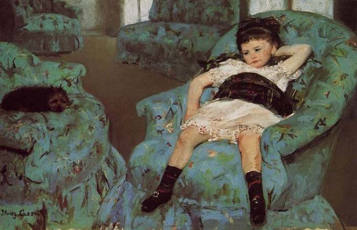 *Маленькая девочка в голубом кресле*. Работа Мэри Кэссетт. 1878 г. *Маленькая девочка в голубом кресле*. Работа Мэри Кэссетт. 1878 г.