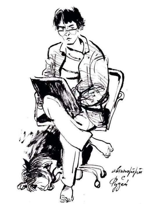 Автопортрет с Фузей. Автор: Евгения Двоскина. Автопортрет с Фузей. Автор: Евгения Двоскина.