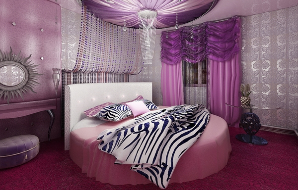 Интерьер спальни в стиле гламур