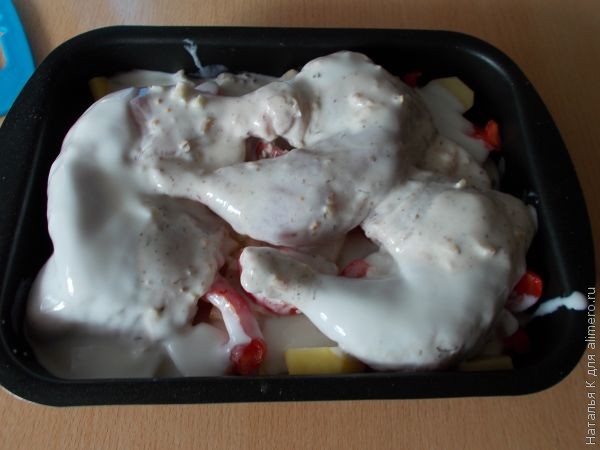 Куриные окорочка в кефирной заливке