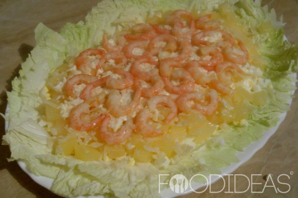 Салат креветки с ананасом и сыром рецепт с Салат креветки с ананасом и сыром рецепт с
