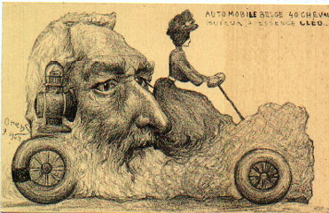 Карикатура на балерину Клео де Мерод и короля Бельгии Леопольда II