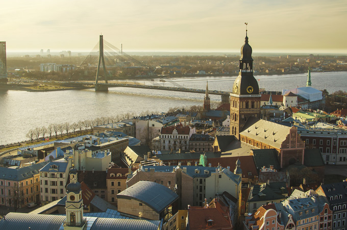 Панорама старого города, Рига, Латвия