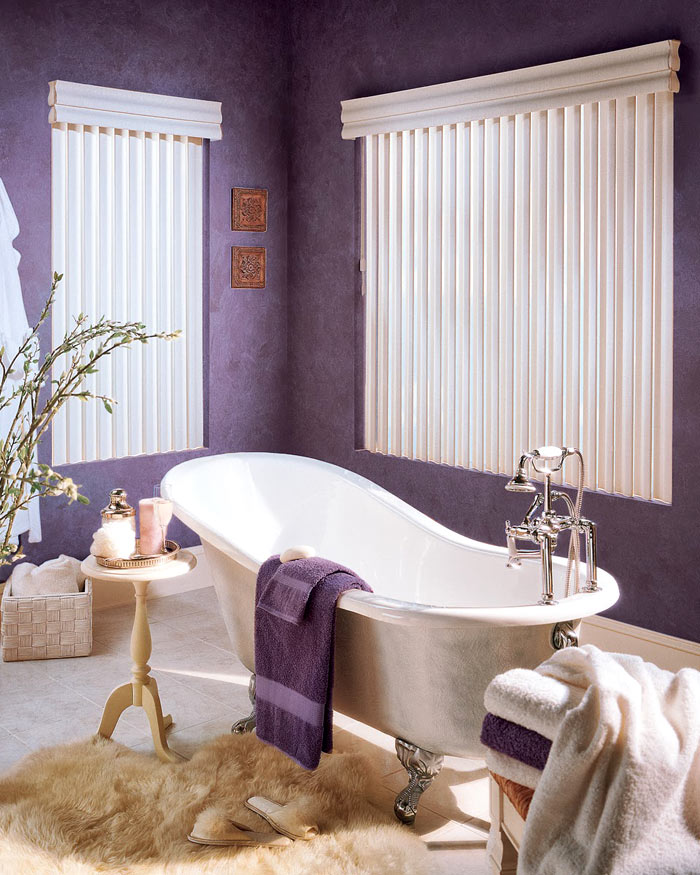 фиолетовый цвет в дизайне ванной комнаты
