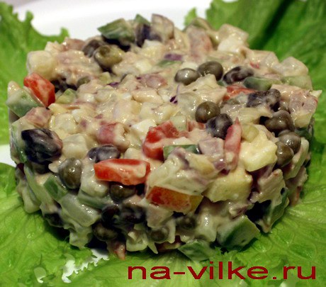 Салат оливье с креветками и каперсами рецепт 52