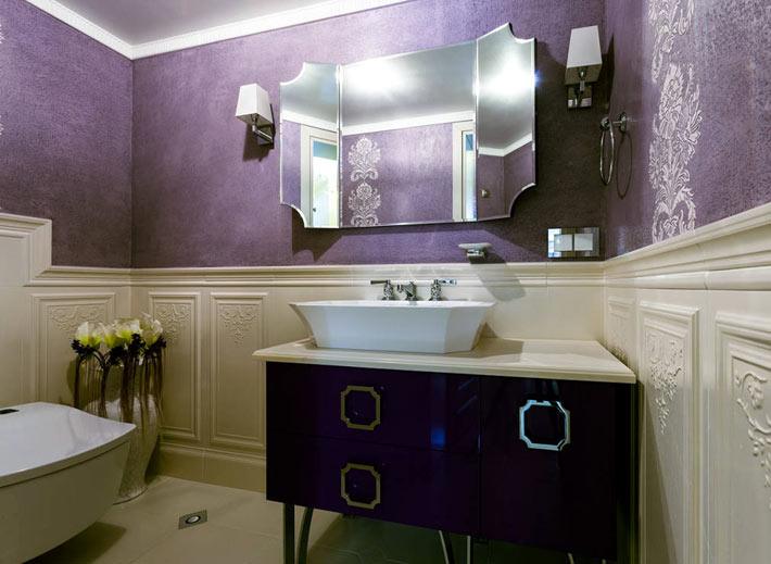 интерьер ванной из нескольких цветовых сочетаний фото