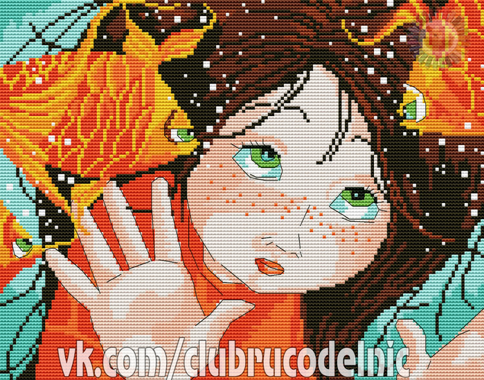 Girl and fish (700x550, 745Kb)