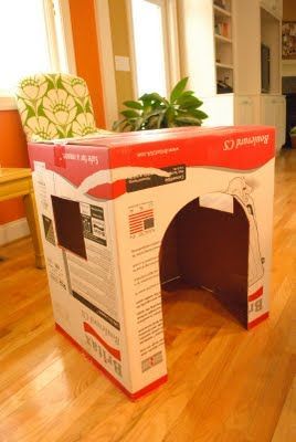 как сделать домик из коробки3