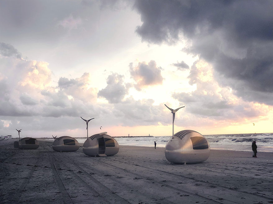 Экокапсула - мобильный экодом площадью 8 кв. метров с ветряком и солнечными батареями