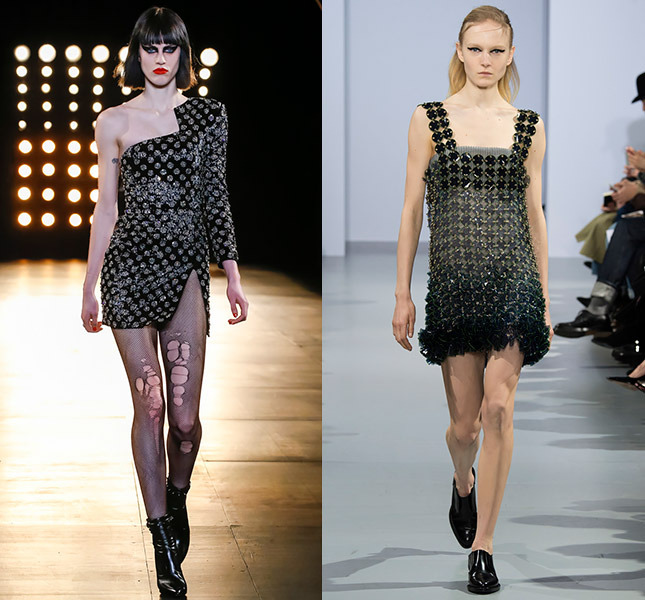 Слева — Saint Laurent, справа — Paco Rabanne