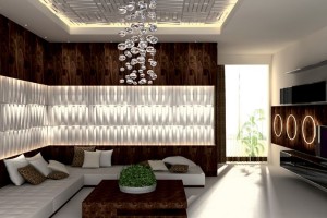 Декоративные 3d панели в интерьере хай-тек