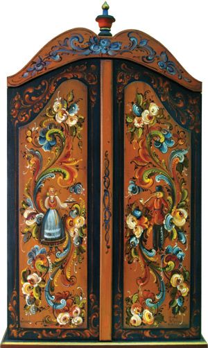 Norwegian heritage.Rosemaling cupboard