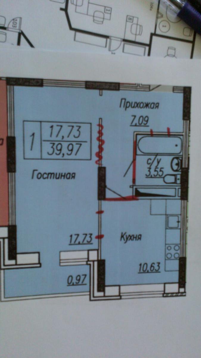 Планировка квартиры Квартира для двоих в Юбилейном (+план)