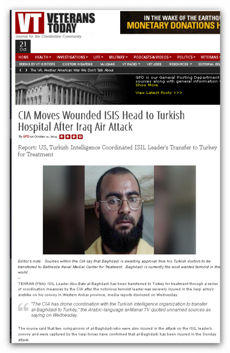 ЦРУ организовало доставку тяжело раненного руководителя ИГИЛ на лечение в Турцию