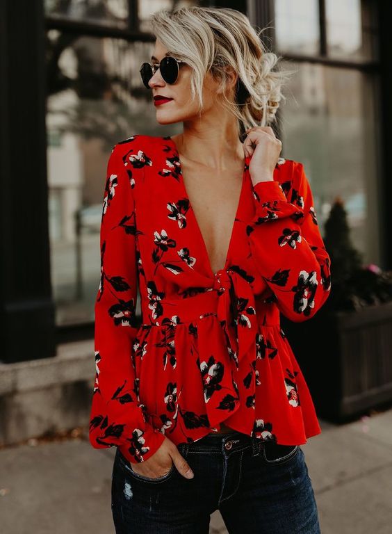 Красные женские блузки — купить в интернет-магазине Ламода