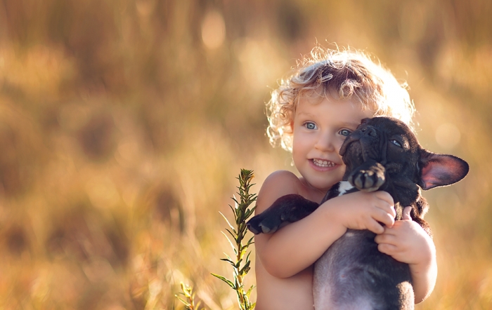 Милые фотографии детей с животными