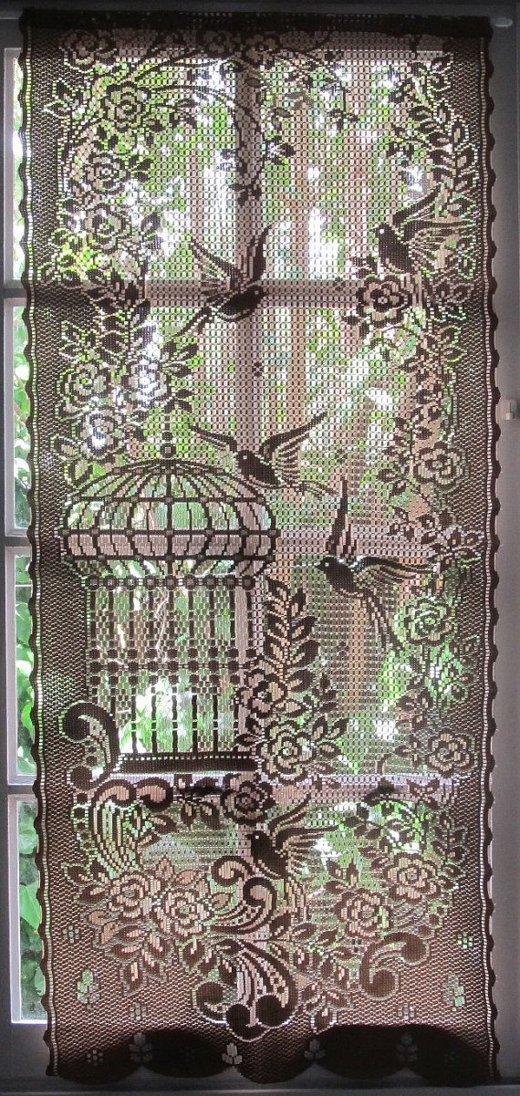 Brown Lace Curtain French Window Curtain