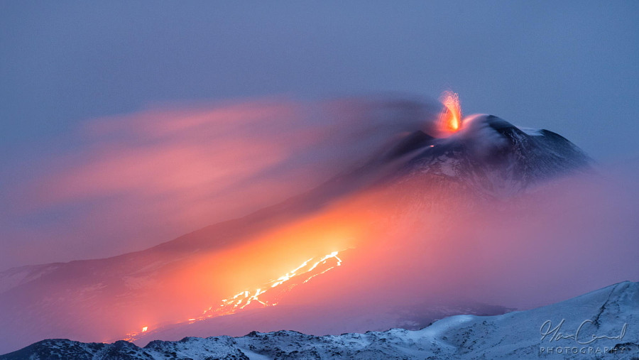 Этна – огонь и лед вулкан, фото