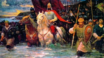 Перед Куликовской битвой. С картины А. Плотнова.