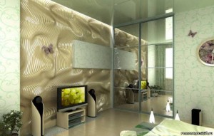 Декоративные 3d панели в интерьере хай-тек