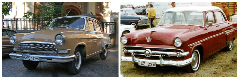 ГАЗ-21 (1956-1972)-Ford Mainline (1952-1956) автомобили, история, ссср, факты