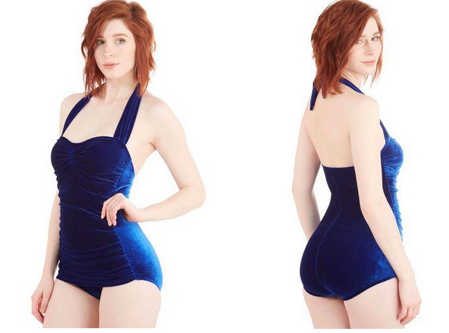 Вельветовый купальник Bathing Beauty One-Piece Swimsuit in Royal Velvet Вельветовый купальник Bathing Beauty One-Piece Swimsuit in Royal Velvet девушки, купальник, лето, мода