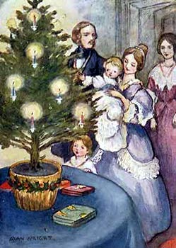 Рождество в семье Королевы Виктории и принца Альберта. Старинное изображение