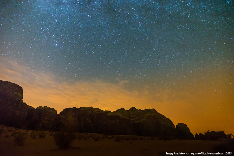 Wadi Rum by night / Ночь в пустыне Вади Рам