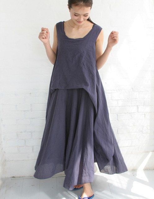 Womens Clothing Linen Dresses Long Dresses by ttlovewomenclothing, $108.00