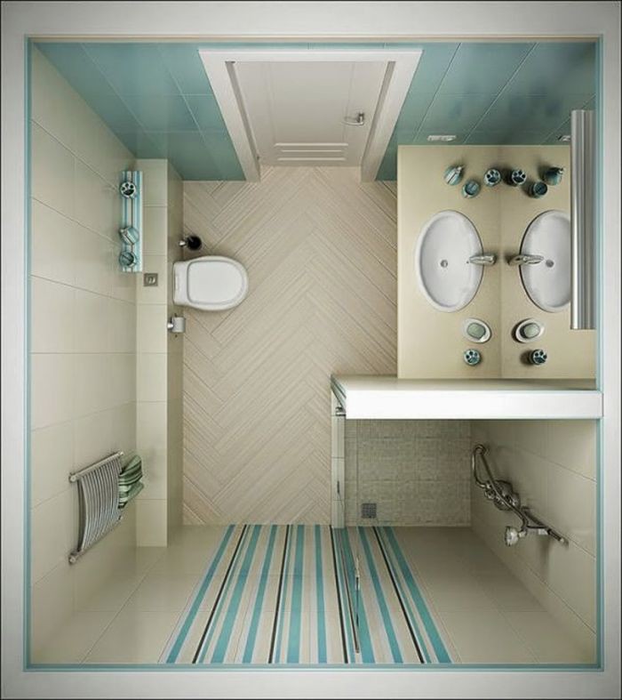 Громоздкую душевую кабину можно заменить на душ в углу комнаты со сливом в полу ванна, идея