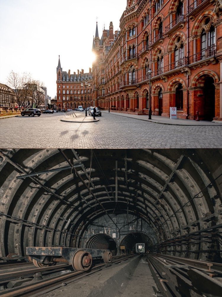 Англия: Отель St. Pancras Renaissance находится над заброшенной железнодорожной частью Лондонского почтового музея Англия: Отель St. Pancras Renaissance находится над заброшенной железнодорожной частью Лондонского почтового музея в мире, достопримечательности, интересно, под землей, фото