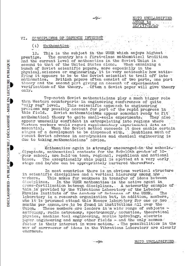 Аналитическая записка НАТО об образовании в СССР 1959 г.