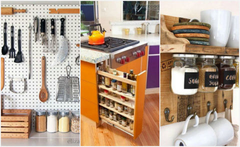Если на кухне не развернуться: 19 очень практичных идей хранения для маленькой и тесной комнаты