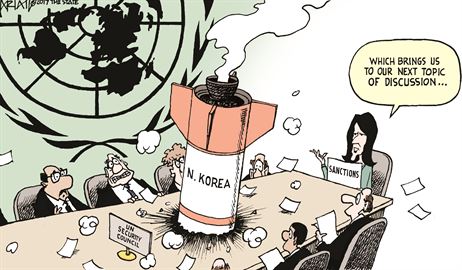 Угроза ядерной войны между КНДР и США в карикатуре Угроза ядерной войны между КНДР и США в карикатуре