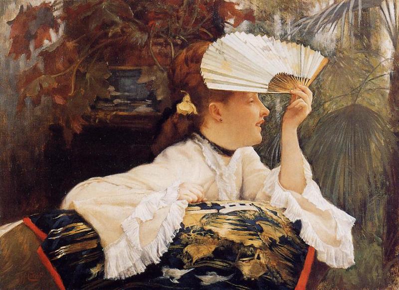 Tissot James Jacques The Fan, Автор: Tissot, Jacques Joseph (Жак Джозеф Tissot)Tissot, Jacques Joseph (Живопись на Gallerix.ru)