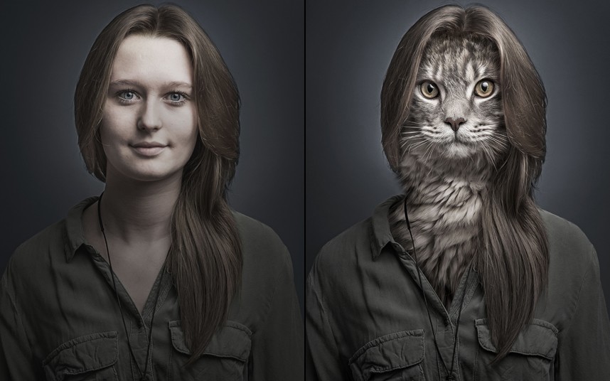 Как сделать фото пол лица животного и себя