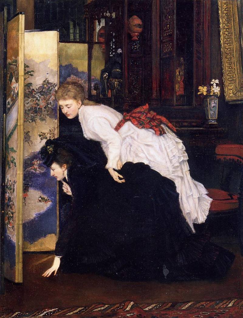 Tissot James Jacques Young Women Looking at Japanese Objects2, Автор: Tissot, Jacques Joseph (Жак Джозеф Tissot)Tissot, Jacques Joseph (Живопись на Gallerix.ru)