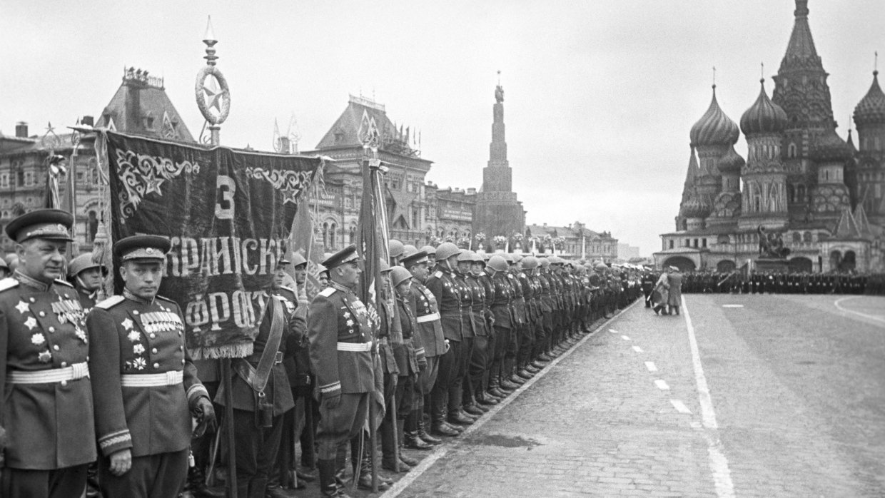 Парад победы 1945 картинки цветные