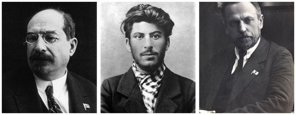 Анатолий Васильевич Луначарский, Иосиф Виссарионович Сталин и Николай Александрович Семашко .