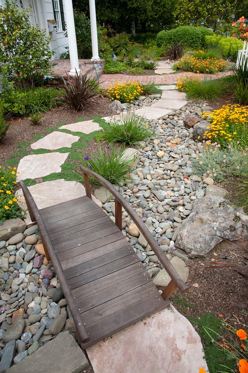 Romantic wooden Garden Bridge